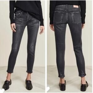 Moussy Velma Distressed Skinny‎ Jeans 24 Faded Black